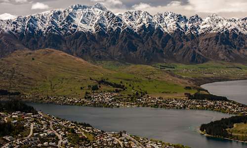 View of Queenstown and The Remarkables